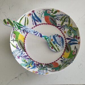 Anthropologie Aperta Melamine Serving Bowl & Plate Set